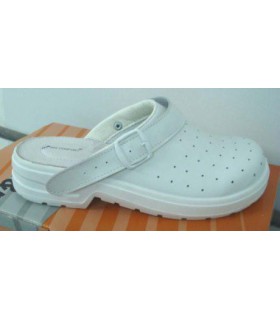 White perforated clogs for men