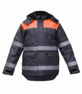 Jacket winter CANVAS Navy/Hi-Vis Orange