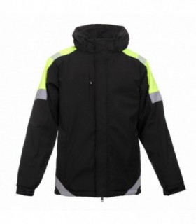 Softshell winter jacket ATLANTA with Hi-Vis details Black