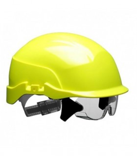 Šalmas Spectrum su integruotais akiniais, reg. mech., neventiliuojamas, Hi-vis geltona