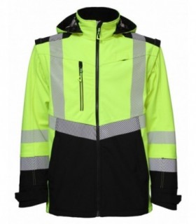Softshell švarkas su nusegamomis rankovėmis TRANSFORMER Hi-vis Class 2